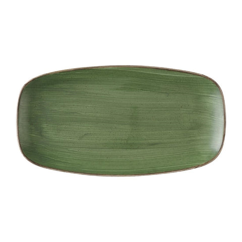 Churchill Stonecast Sorrel Green Chefs Oblong Plates 330 x 177mm (Pack of 6)
