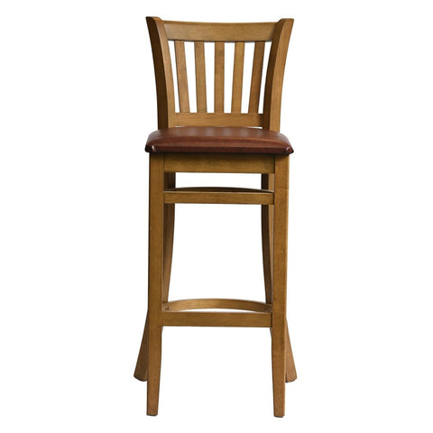 Manhattan Bar Chair in Weathered Oak with Bison Espresso Seat
