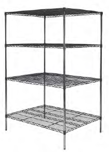 EAIS EZ Store 4 Tier Wide Boy Nylon Coated Wire Shelving - 1800mm High