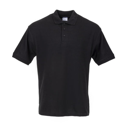 Portwest Unisex Polo Shirt Black 2XL