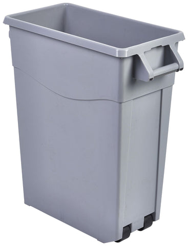 Genware 23432775 Grey Slim Recycling Bin 65L