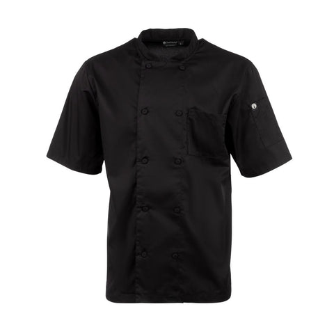 Chefs Works Montreal Cool Vent Unisex Short Sleeve Chefs Jacket Black 3XL