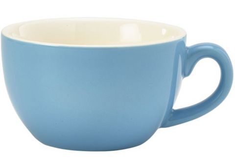 Genware 322125BL Royal Bowl Shaped Cup 25cl Blue - Pack of 6