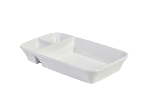 Genware 353265 Royal Rectangular Divided Dish 26x15x4cm - Pack of 4