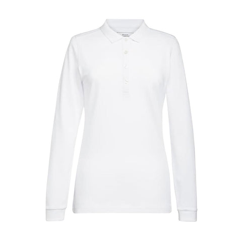 Brook Taverner Anna Womens Long Sleeve Polo Shirt White Size M