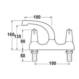 Advantage 1/2" Deck Mounted Sink Mixer Tap with 3" Levers - WRAS Approved