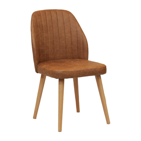 Tromso Dining Chair Buffalo Tan with Light Wood Legs