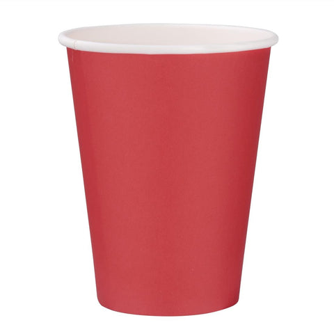 Fiesta Recyclable Single Wall Takeaway Coffee Cups Red 340ml / 12oz (Pack of 50)