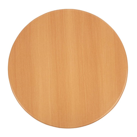 Bolero Pre-drilled Round Tabletop Beech Effect 600mm