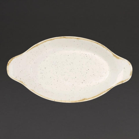 Churchill Stonecast Oval Eared Dishes Barley White 232mm (Pack of 6)