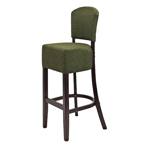 Hanoi Bar Chair in Dark Walnut with Shetland Forest Seatpad (Pack of 2)