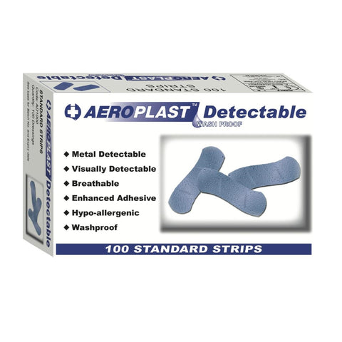 Aeroplast Detectable Blue Plasters Extra Wide 25x75mm  (Pack of 100)