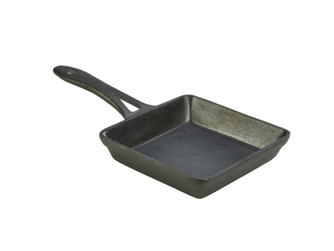 Genware C133 Mini Cast Iron Square Frypan 13 x 3cm - Pack of 6