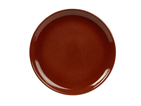Genware CP-R27 Terra Stoneware Rustic Red Coupe Plate 27.5cm - Pack of 6