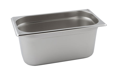 Genware GN13-100 St/St Gastronorm Pan 1/3 - 100mm Deep
