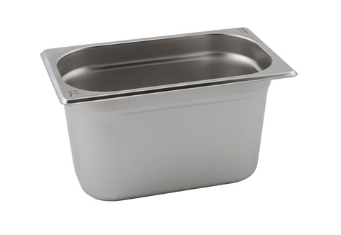 Genware GN14-150 St/St Gastronorm Pan 1/4 - 150mm Deep