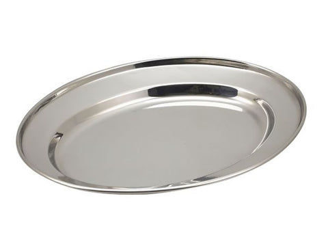 Genware 1065 S/St Oval Flat 9"