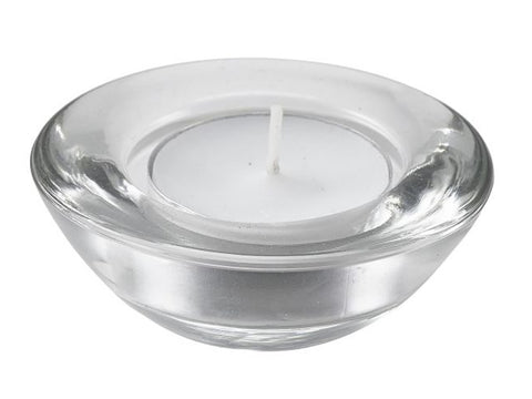 Genware TLH7 Glass Round Tealight Holder 75mm Dia - Pack of 12