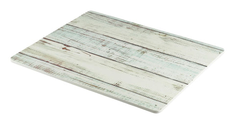 Genware MEL12-WDW White Wash Wood Effect Melamine Platter GN 1/2