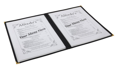 Genware MHAM4 American Style Clear Menu Holder - 2 Page