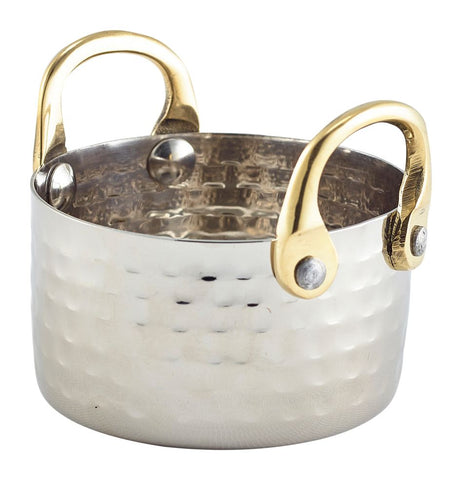 Genware MHCD8 Mini Hammered St/St Casserole Dish 8.2 x 5cm - Pack of 12