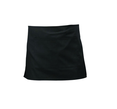 Genware NA05 Black Short Apron 70cm x 37cm