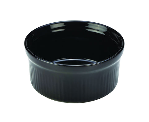 Genware SPS9-BL Royal Ramekin 9.5cm Black - Pack of 12