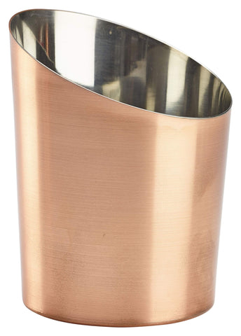 Genware SVCA10C Copper Plated Angled Cone 11.6 x 9.5cm Dia - Pack of 12