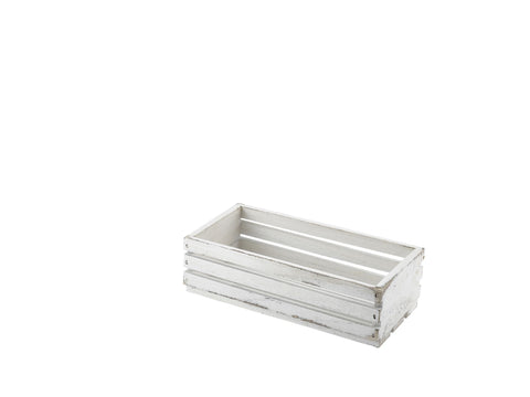 Genware TR216W Wooden Crate White Wash Finish 25 x 12 x 7.5cm