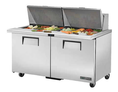 True TSSU-60-24M-B-ST-HC 439 Ltr Double Door Prep Counter - 24 x 1/6GN