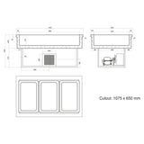 Tefcold CW3 Drop In Chilled Buffet Display Unit, Cold Displays, Advantage Catering Equipment