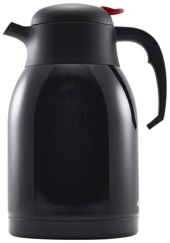 Genware V2099BK Black St/St Vacuum Push Button Jug 2L