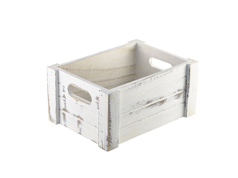 Genware WDC-2014W Wooden Crate White Wash Finish 22.8x16.5x11cm
