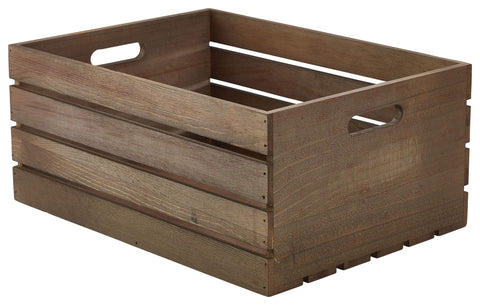 Genware WDC-4130D Wooden Crate Dark Rustic Finish 41 x 30 x 18cm