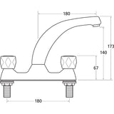 Mechline CaterTap WRCT-500MD 1/2-inch Dome head Deck Mixer with Swivel Spout - WRAS Approved