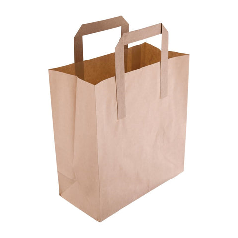 Fiesta Recyclable Brown Paper Bag with Handles Small (Pack 250)
