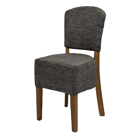Hanoi Dining Chair In Weathered Oak with Shetland Smoke Seatpad (Pack of 2)