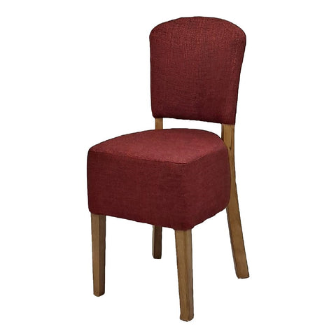 Hanoi Dining Chair In Weathered Oak with Shetland Scarlet Seatpad (Pack of 2)