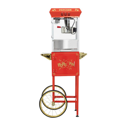 A1 Equipment 8oz Popcorn Machine with Cart Red