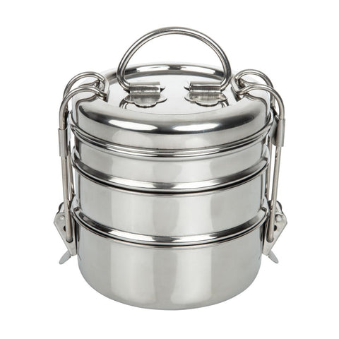 Utopia 3 Tier Tiffin Tin 115mm  (Pack of 6)