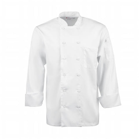 Chef Works Calgary Long Sleeve Cool Vent Unisex Chefs Jacket White L