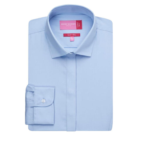Brook Taverner Ladies Long Sleeve Palena Shirt Blue Size 8