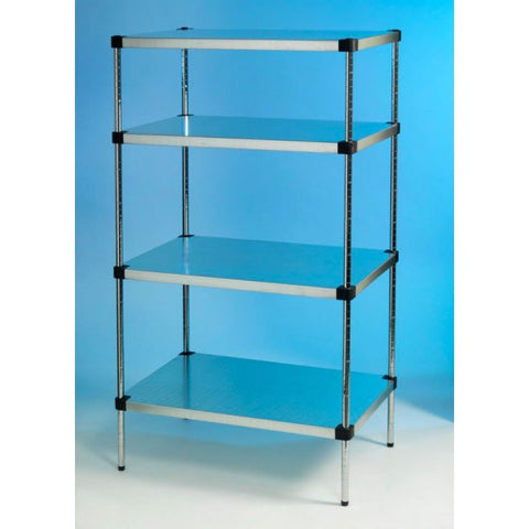 EAIS EZ Store 4 Tier Galvanised Solid Shelving - 1800mm High