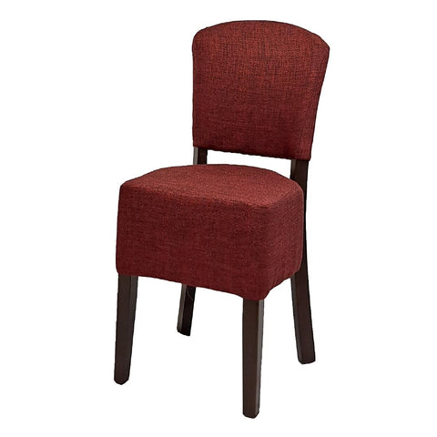 Hanoi Dining Chair In Dark Walnut with Shetland Scarlet Seatpad (Pack of 2)
