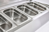 Sterling Pro Cobus SPT1200-330-SS Topping Well, Stainless Steel Lid - 5 x 1/4GN - Advantage Catering Equipment