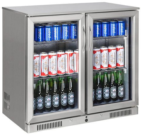Sterling Pro Green SP2HC-STS 228 Ltr Stainless Steel Double Door Bottle Cooler