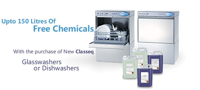 Free Chemicals Classeq Glasswasher and Dishwasher Purchases