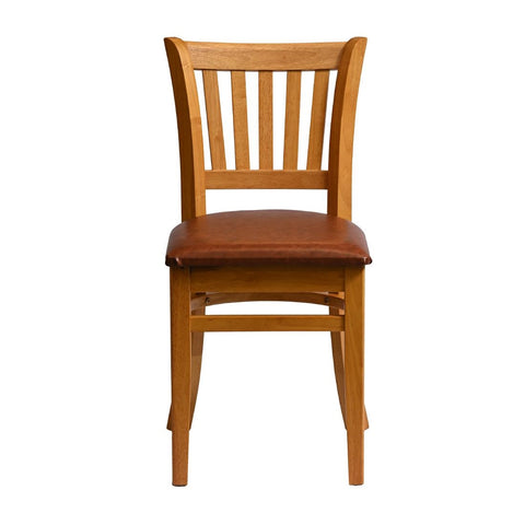 Manhattan Dining Chair in Soft Oak with Bison Bordeaux Seat (Pack of 2)