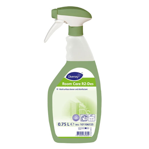 Diversey Room Care R2-Des Hard Surface Cleaner and Disinfectant Ready To Use 750ml - Advantage Catering Equipment