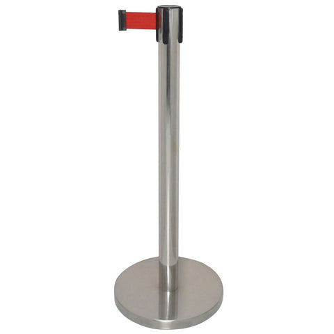 Bolero Polished Barrier with Red Strap 3m - Advantage Catering Equipment